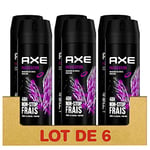 AXE Déodorant Homme Spray Provocation, 48h non-stop frais, Parfum noix de coco et poivre noir (Lot de 6x200ml)