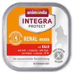 Integra Protect reins pour chat d’animonda, nourriture humide en cas d’insuffisance rénale chronique, au veau, 16 x 100 g