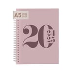 Rileys Agenda 2024 2025 Semainier - Carnet de Note et Calendrier Scolaire de 18 mois - Planificateur hebdomadaire et Mensuel typographique, couverture souple (Rose, 20,3 x 15,2 cm (FR))