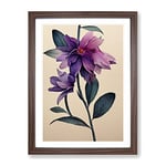 The Fine Flower Framed Print for Living Room Bedroom Home Office Décor, Wall Art Picture Ready to Hang, Walnut A3 Frame (34 x 46 cm)