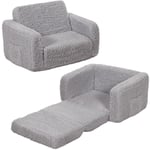 1pc Canapé pliable pour enfants, Canapé-lit Enfant 2 en 1 Fauteuil pour Chambre à Coucher Salle de Jeux - Gris