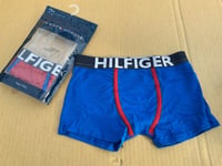 2 x Tommy Hilfiger Boys  Boxer Trunks Shorts 10-12 Years New Cotton Stretch Blue