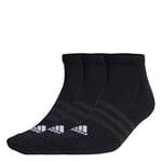 adidas Unisex Cushioned Sportswear 3 Pairs No Show Socks, Black/White, XXL