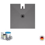 Wedi - Receveur à carreler 100 x 100 cm Fundo Plano, bonde intégrée + kit d'étanchéité