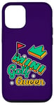 Coque pour iPhone 13 Pro Mini joueur de golf Queen Lover pour femme et fille Violet