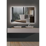 Miroir de salle de bain avec éclairage LED pour salle de bain, dressing, maquillage - Miroir rétroéclairé avec lumière LED froide - 120 X 80 CM