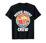 Movie Night Crew Retro Popcorn Birthday Matching Family T-Shirt