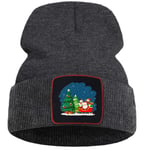 ZZDGFC Père Noël sur Un Traîneau Et des Cadeaux Bonnet De Noël Street Fashion Bonnet Chaud Casquettes Simple Casual Unisexe Casquettes Confort Chapeaux   Gris Foncé