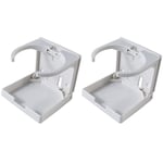 2 PièCes SéRies RéGlable Pliant Porte-Boisson Universel de Voiture Tasse Porte-Bouteille pour Marine Bateau Caravane Camions rv Caravanes (Blanc)