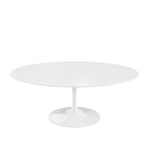 Knoll - Saarinen Low Round Table For Outdoor, H: 38 cm, Ø 107 cm, Vitt underrede - Soffbord utomhus - Eero Saarinen - Vit - Metall/Plast