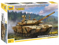 Zvezda 530005065 American, army 1:72 T-90MS Russian Main Battle Tank, Model, Pla