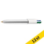 Kulspetspenna | BIC 4 Colours Shine | silver | 12st