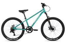 FabricBike Terra - VTT Vélo Tout Terrain pour Enfants, Cadre Aluminium, Shimano 7 Vitesses, Frein à Disque, Suspension Avant. (Terra Teal Green, 24" De 8 à 11 Ans (132cm à 157cm de Hauteur))