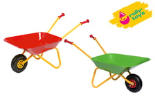 Rolly Toys Metal Play Wheel Barrow Wheelbarrow Twin Pack Red + Green Age 2 1/2 +