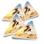 4x Triangle Stickers - Kazakh Golden Eagle Hunter Man #13264