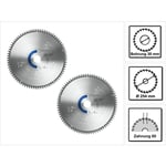 Festool - 2x TF80 a Jeux de lames de scie circulaire spéciale 254 x 2,4 x 30 mm (2x 575978) pour scie circulaire de table tks 80