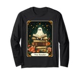 The Reader Tarot Card Halloween Ghost Read Book Cute Bookish Long Sleeve T-Shirt