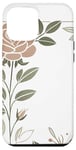 Coque pour iPhone 12 Pro Max Rose florale botanique, style minimaliste, roses d'amour