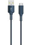 Stoffkledd USB C kabel 1,5m USB-A til USB-C Clas Ohlson