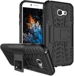 Samsung A5 2017 Coque - Etui Housse Robuste Protection De Double Couche D'armure Lourde Antichoc Housse Avec Béquille Pour Samsung Galaxy A5 2017. Hyun Black