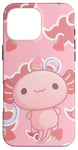 iPhone 16 Pro Max Cute Kawaii Axolotl Cat Aesthetic Pink Cloud Case