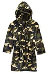 CityComfort Peignoir Enfant Garçon ou Fille, Robe De Chambre Polaire Chaude En Pilou Camouflage Militaire, Cadeau Garcons, Filles, Ados, Cadeaux Anniversaire Enfant Camo (Green Woodland, 11-12 ans)