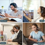 USB Headset with Microphone for Laptop, 3.5mm Jack & USB Adapter, Noise Mic & PC