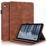 (Nokia T21 (2022) ruskea-puu)Coque Nokia T21 Case 10 4 tuuman kohokuvioitu Tree Leather Flip Cover Nokia T21 2022 Nokia T 21 Tablet Case 10,4" tietokoneen kuoret ja suojakuoret