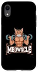 Coque pour iPhone XR Meowscle Gym Cat T-shirt d'entraînement amusant pour les amoureux des chats