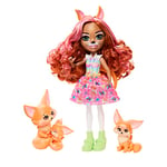 Enchantimals Coffret Poupée Filigree Renard Gala Enchanté avec Perk Et 2 Figurines Animales, avec Jupe Et Accessoires Amovibles, 15 Cm, Jouet Enfant, A Partir De 4 Ans, HNT60