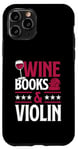 Coque pour iPhone 11 Pro Livres sur le vin et le violon rouge