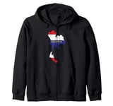 Thailand Map with Country Name in Thai Language Design Gift Zip Hoodie