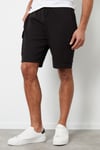 Threadbare Mens Black 'Wolf' Cargo Pocket Sweat Shorts - Size Small