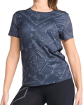 2XU Women's Light Speed Tee Tech T-Shirt Size M Bandana/Ink Reflective