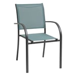 Fauteuil de jardin empilable Piazza Vert jade & Graphite - Vert jade / Graphite - Hespéride