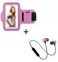 Pack Sport Pour "Huawei P40 Lite 5g" Smartphone (Ecouteurs Bluetooth Metal + Brassard) Courir T8 - Rose