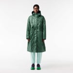 Lacoste Parka longue oversize déperlante à capuche Taille 40 Vert Foncé