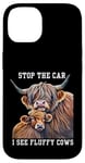 Coque pour iPhone 14 Arrêtez la voiture, je vois une éleveuse de vaches moelleuses qui aime les vaches