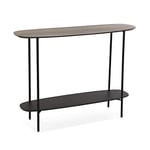 Versa Salem Meuble d'Entrée Étroit pour Entrée ou Couloir, Table Console, avec étagère inférieure, Dimensions (H x l x L) 75 x 30 x 100 cm, Bois et métal, Couleur: Marron et Noir