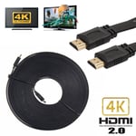 10m Long Flat 4K HDMI 2.0 Cable High Speed HDMI Gold Plated Male Plug Lead