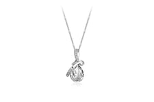 Clear Teardrop Necklace with Ribbon Design Jewellery