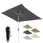 Doppler Parasol rectangulaire en Aluminium I Parasol à manivelle de Haute qualité I Parasol de Jardin pour Balcon ou terrasse - Parapluie à mât Central avec manivelle - 190 x 290 cm