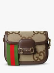 Pre-loved GUCCI 1955 Canvas and Leather Monogram Horsebit Mini Bag, Brown