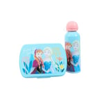 My sweety pop – Ensemble repas fille - Boîte à goûter + Gourde - Lunch box – Hydratation - Pour enfant - Crèche - Maternelle - Ecole - Vacances - Repas - Idée Cadeau - La Reines des Neiges - Rose/Bleu