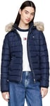 Tommy Jeans Women's TJW BASIC HOODED DOWN JACKET EXT DW0DW18312, Blue (Dark Night Navy), 6XL