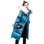 RSTJ-Sjc Long Manteau épaissi aux Femmes, Veste en Coton réchauffer la Femme Dames, Parka Puffer rembourré avec Capuche en Fausse Fourrure,XS