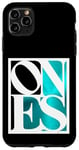 Coque pour iPhone 11 Pro Max Graphique Turquoise One Of Them Ones Distress, couleur turquoise