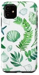 iPhone 11 Green Seashell Coastal Summer, Starfish, Women Case