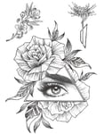 Eye & Flowers - 3 st Tatueringar (Fake Tattoo)