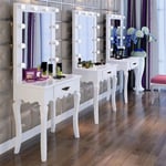 Dressing Table LED Mirror Modern Makeup Desk Drawer Table Vanity Beauty Station